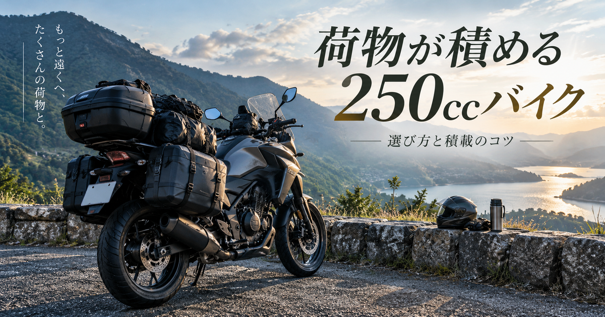 荷物を多く積める250ccバイクを選ぶ際の7つのポイント｜装備と荷造りで安心走行を実現！