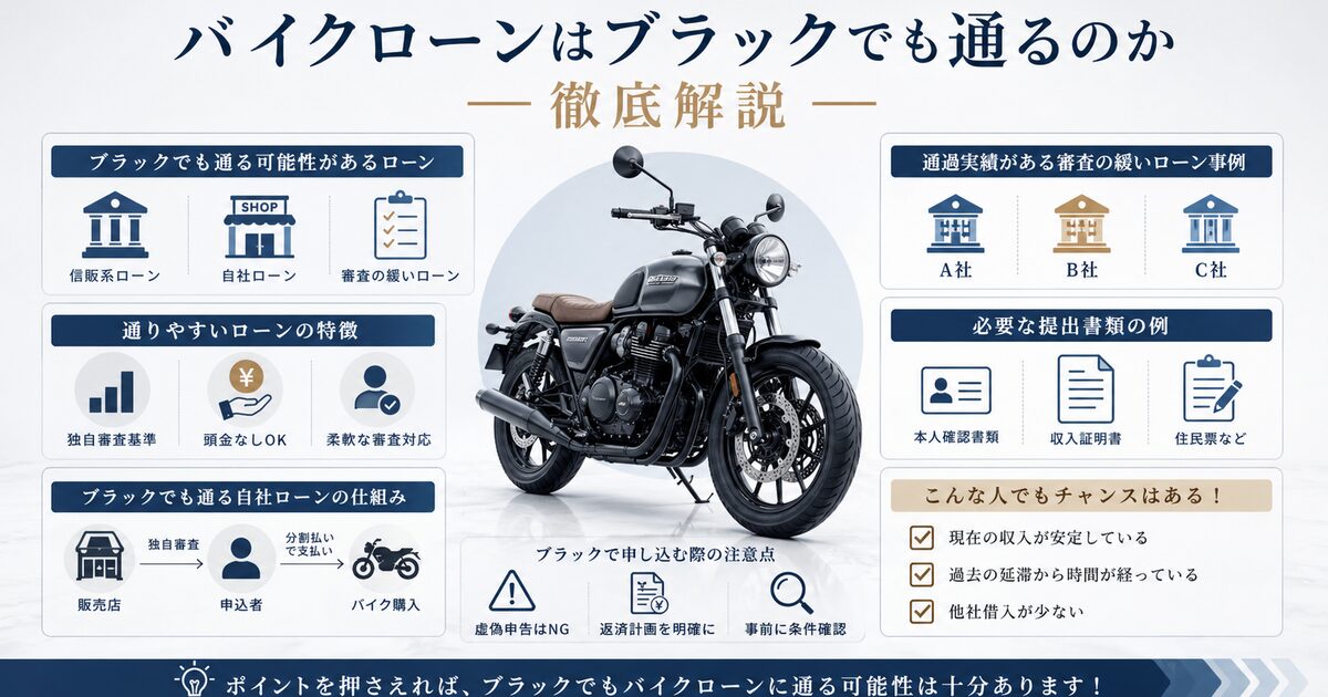 バイクローンはブラックでも通るのか徹底解説