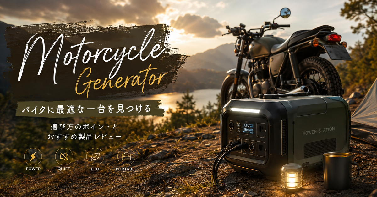 バイクに役立つジェネレーターの選び方｜購入前に知っておくべきポイントとおすすめ製品レビュー